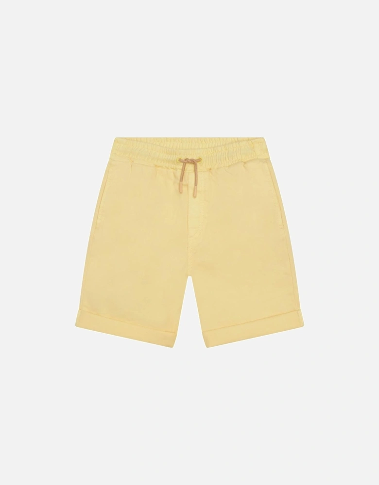 Boys Yellow Cotton Bermuda Shorts
