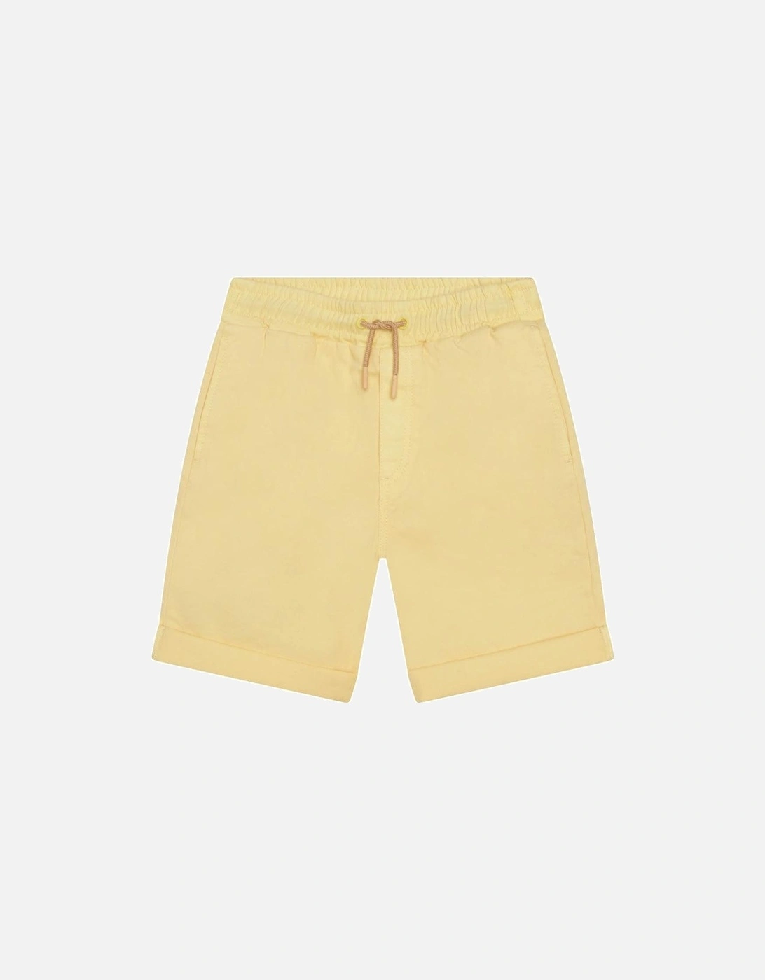 Boys Yellow Cotton Bermuda Shorts, 4 of 3