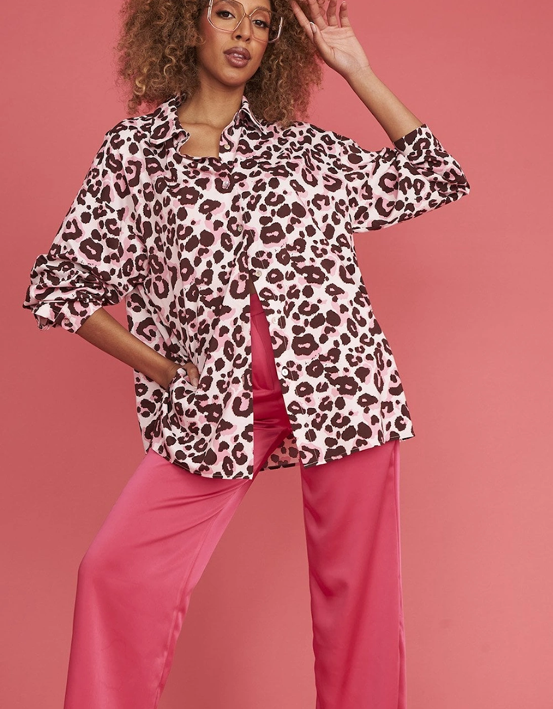 Animal Print Oversized Shirt