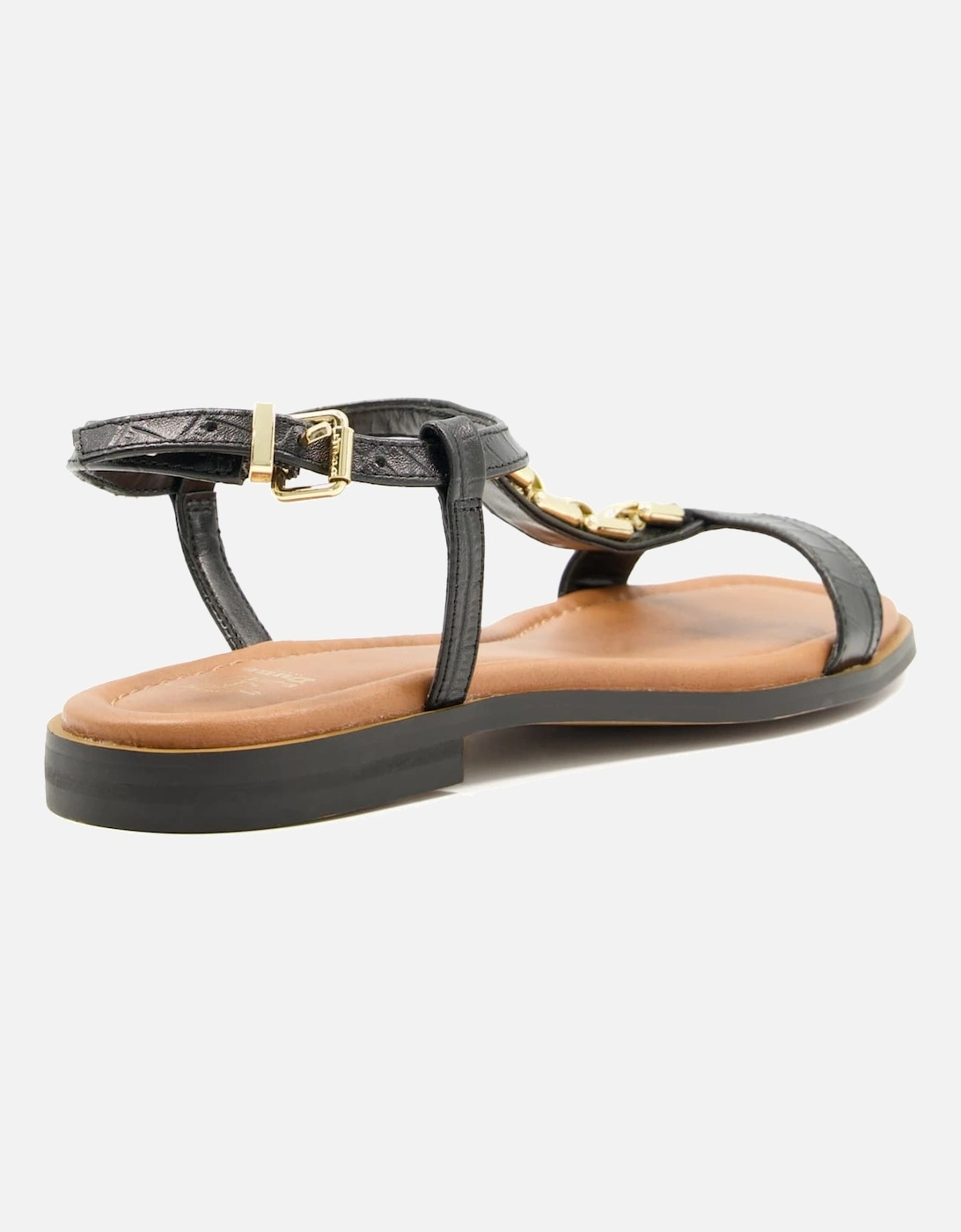 Ladies Lotty - Chain Croc-Effect Flat Sandals