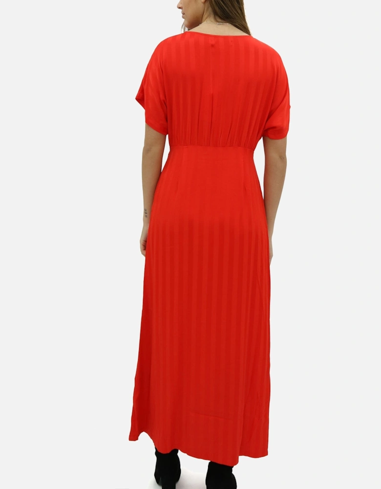 Self Stripe Red Midi Dress