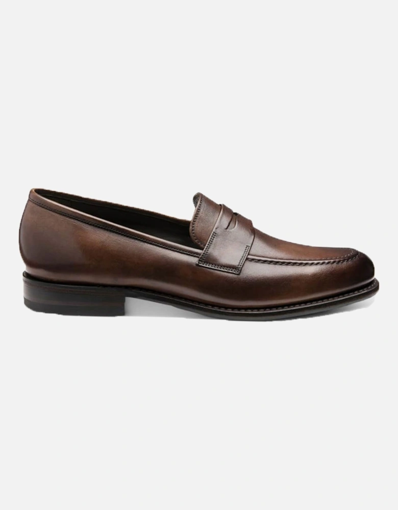 Wiggins Patina Painted Calf Leather Loafer Dark Brown