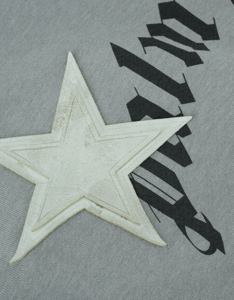 Womens Patched Stars Crew Grey