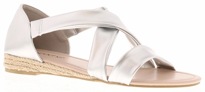 Womens Flat Sandals Bureau Slip On silver UK Size