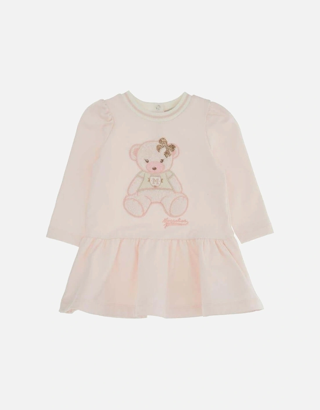 Baby Girls Pink Teddy Dress, 3 of 2