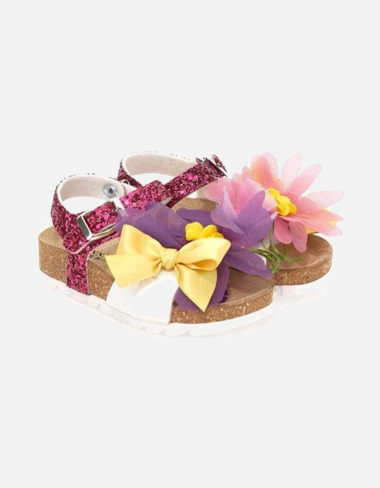 Girls Flower Glitter Sandal