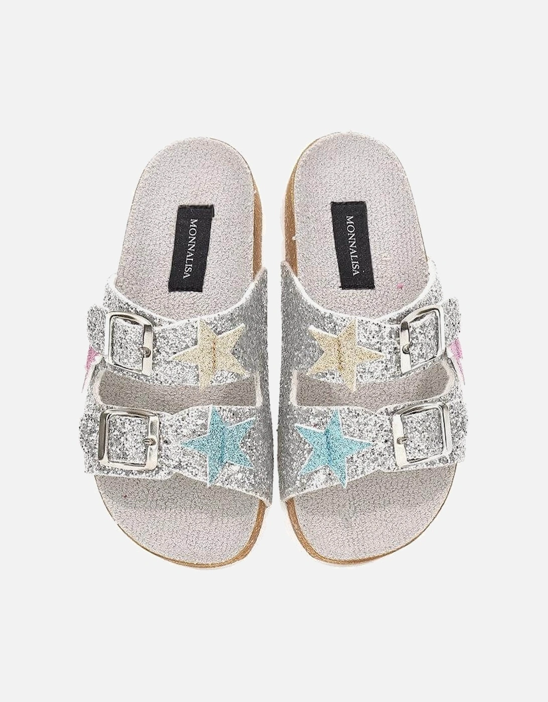 Girls Silver Glitter Star Sandal