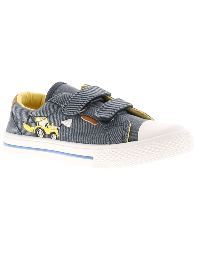 Younger Boys Trainers Tractor Pumps Touch Fasten infants Navy UK Size
