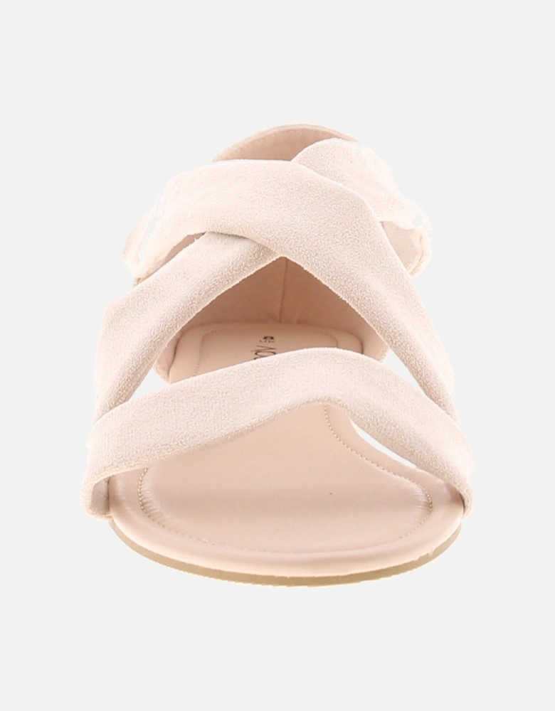 Womens Flat Sandals Bureau Slip On beige UK Size