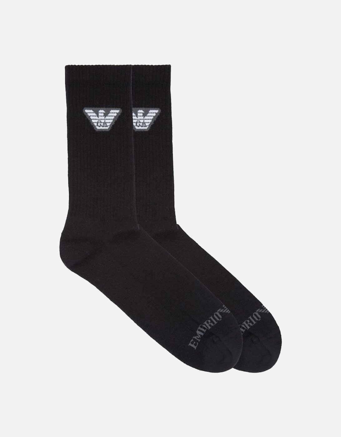 Cotton 2-Pair Eagle Logo Black Ankle Socks, 2 of 1