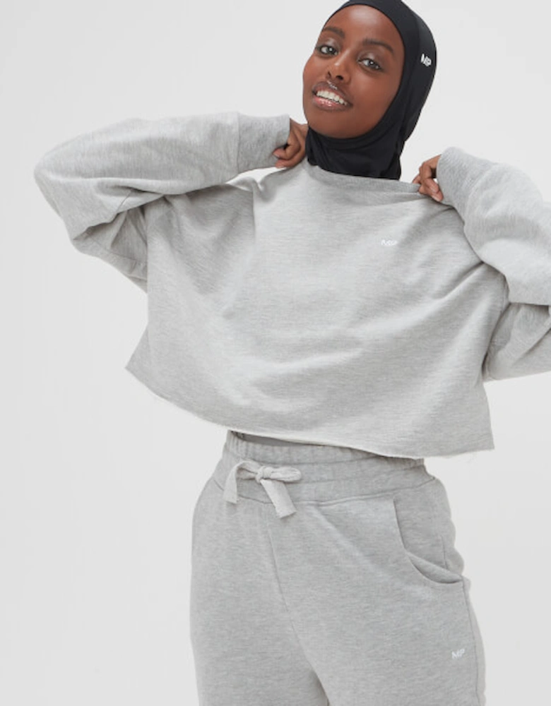 Women's Composure Cropped Sweatshirt - Grey Marl