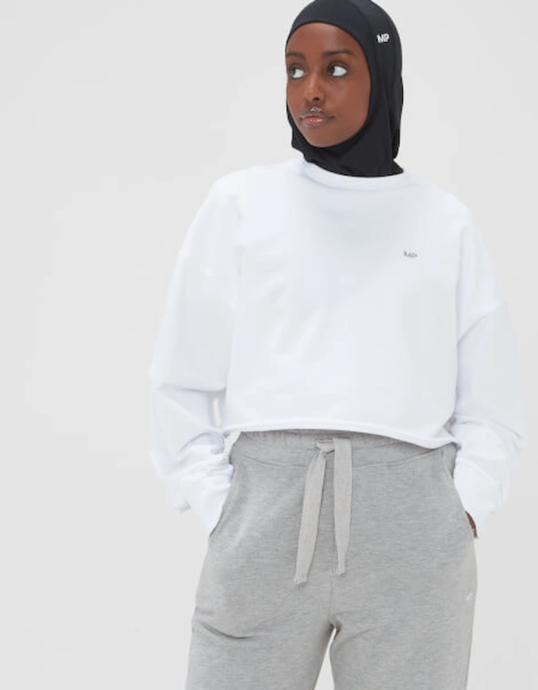 Women's Composure Cropped Sweatshirt - White