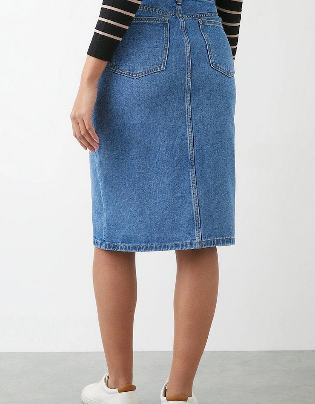 Womens/Ladies Denim Midi Skirt
