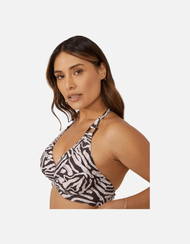 Womens/Ladies Animal Print Non-Padded Bikini Top
