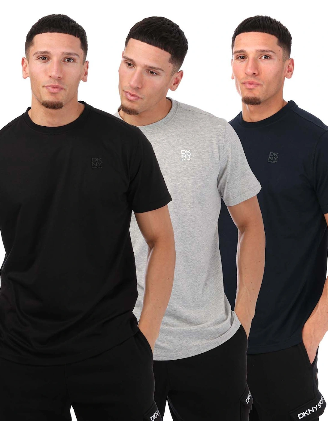 Mens 3 Pack Embroidered Logo T-Shirt