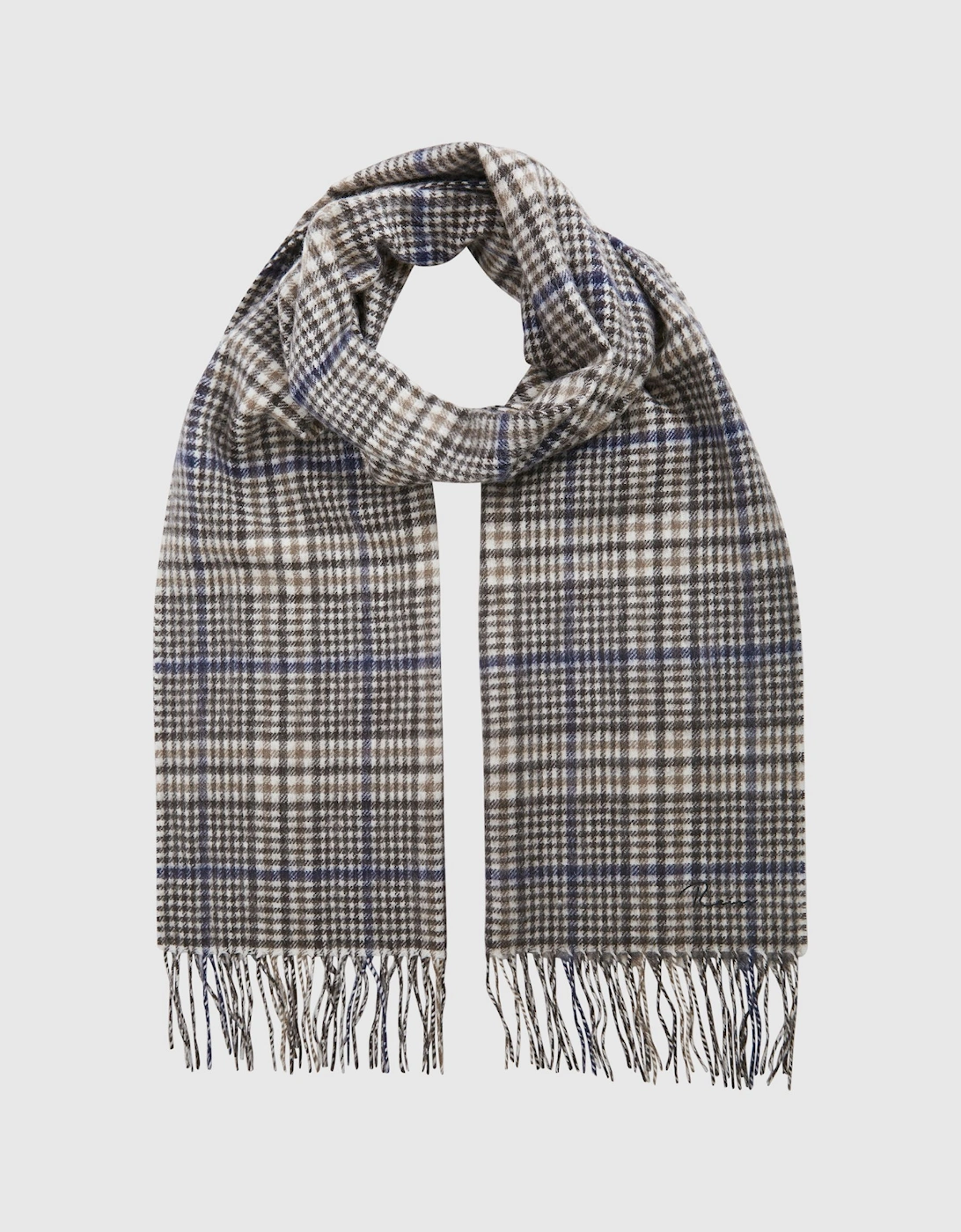 Wool and Cashmere Blend Check Scarf, 2 of 1