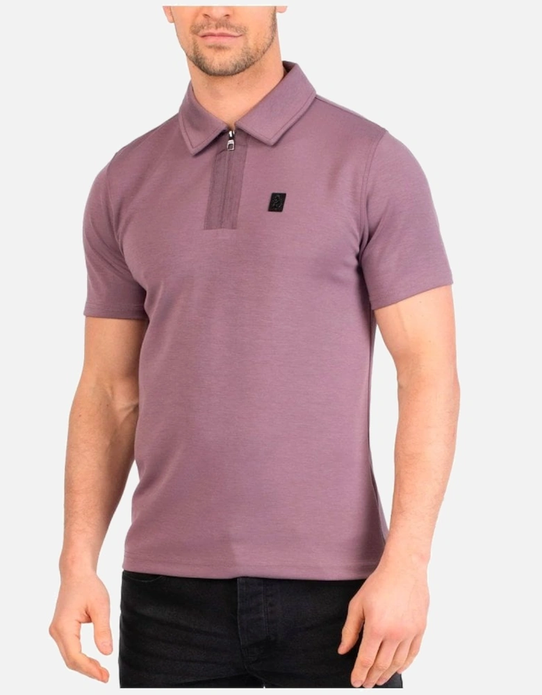 Luke Mainline Zip Polo Shirt Modal Fibre Dark Lilac