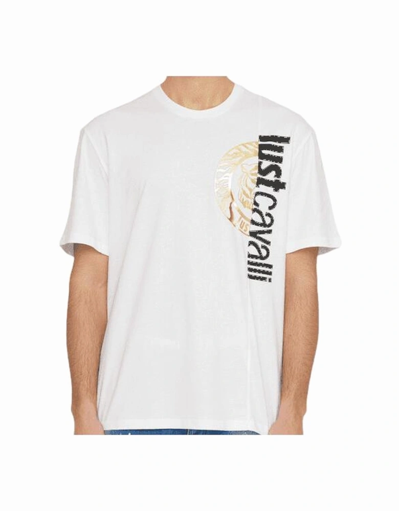 Split Logo Cotton White/Gold T-Shirt