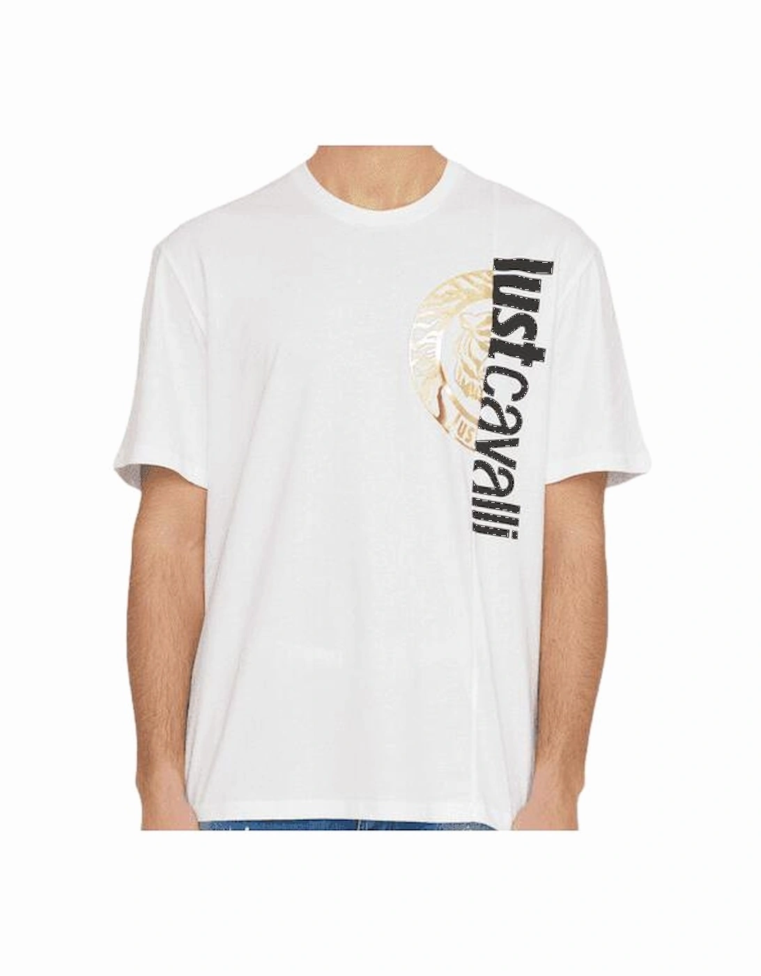 Split Logo Cotton White/Gold T-Shirt