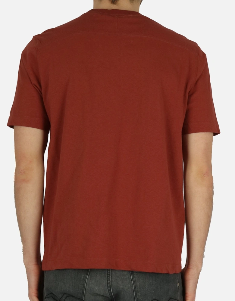 Happy Single Chest Pocket Red Tee