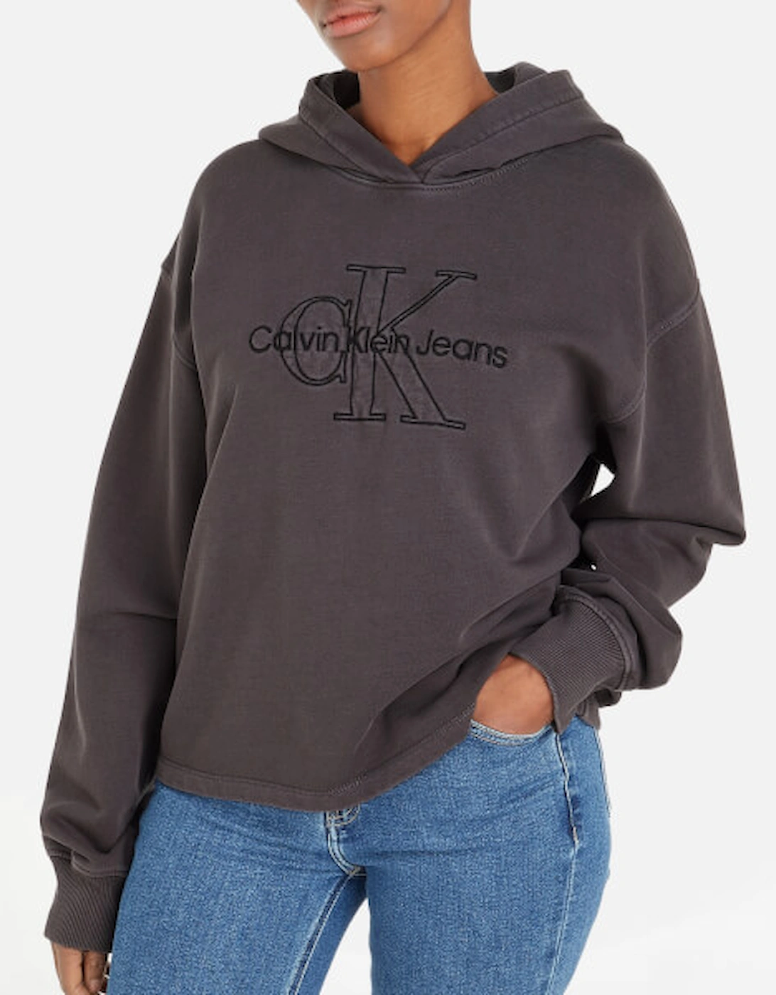 Jeans Logo-Embroidered Cotton-Jersey Hoodie, 2 of 1