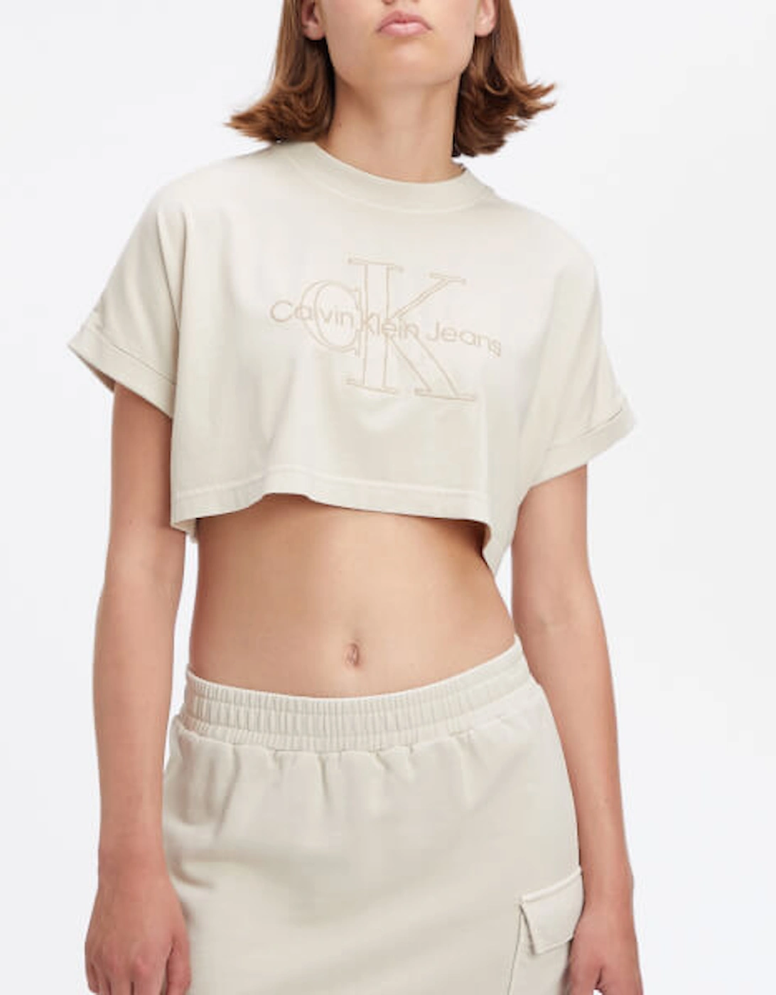 Jeans Cropped Cotton-Jersey T-Shirt, 2 of 1