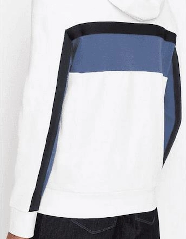 Cotton Pullover Hooded White/Navy Tracksuit