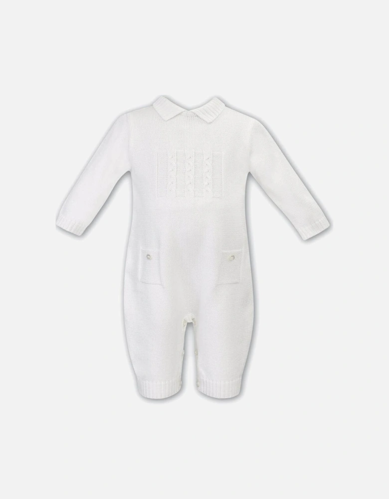 Baby Boys Ivory Cable Knit Shortie