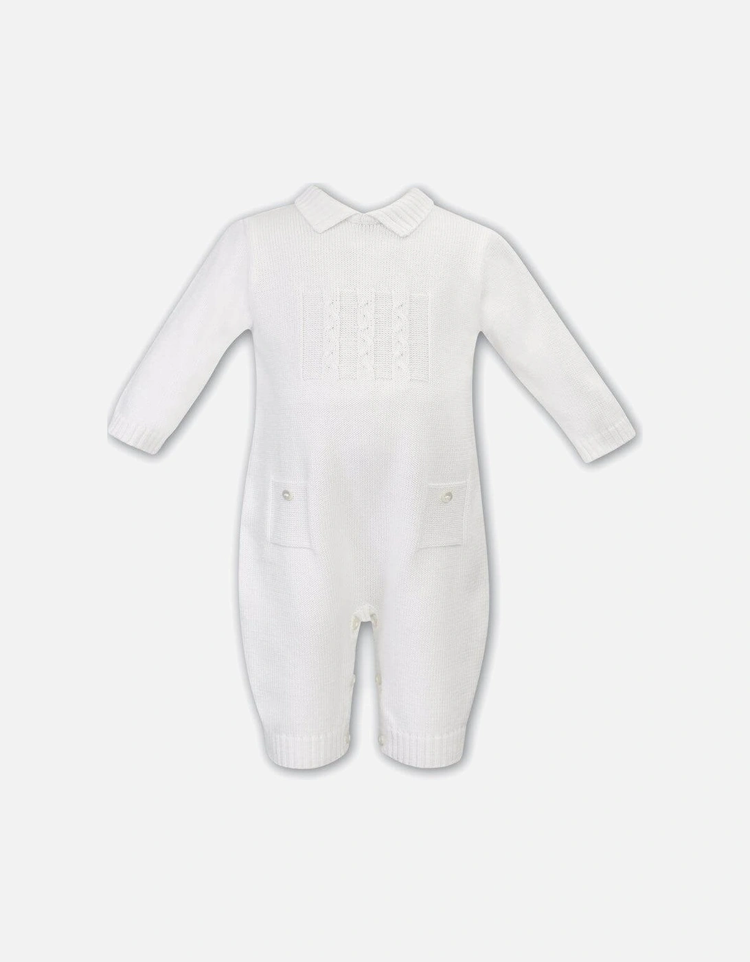 Baby Boys Ivory Cable Knit Shortie, 2 of 1