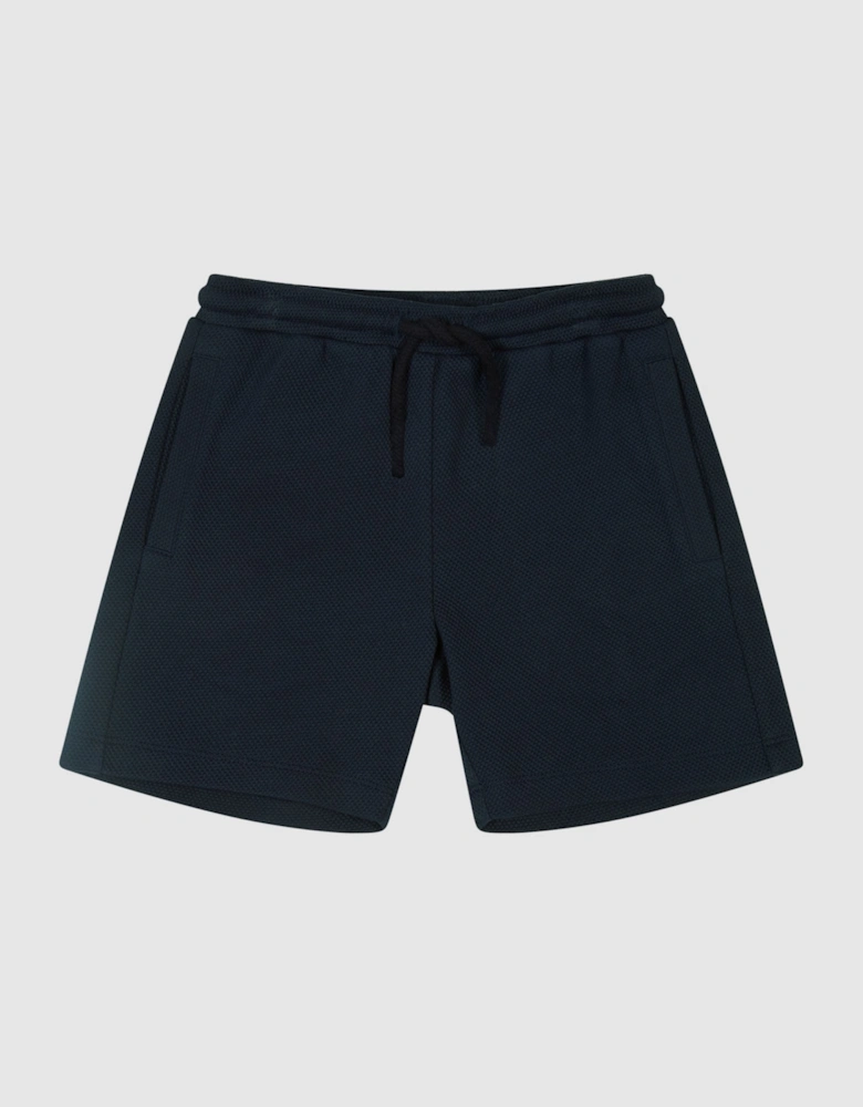 Textured Drawstring Jersey Shorts