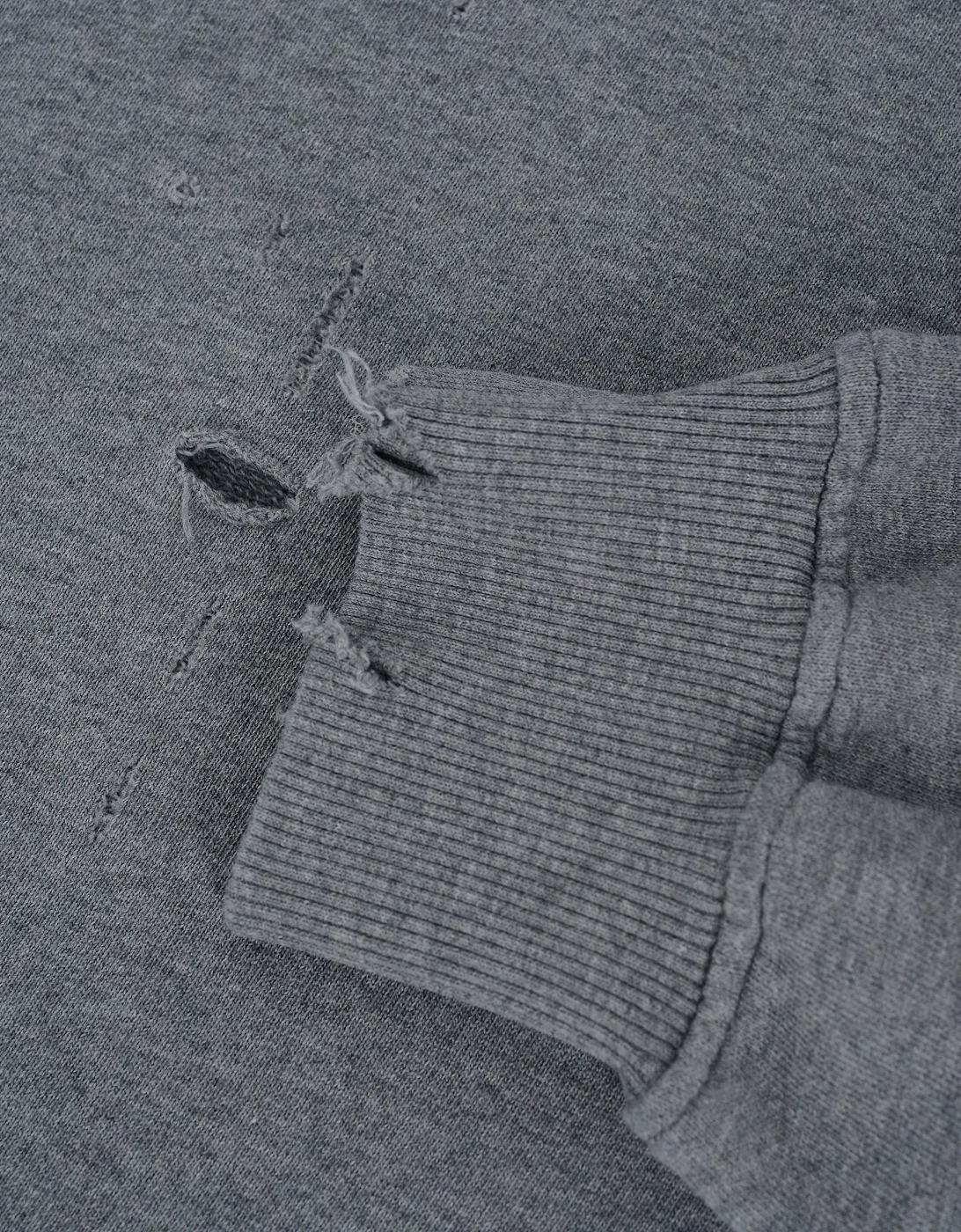 Distressed Plaque Sweatshirt Grey