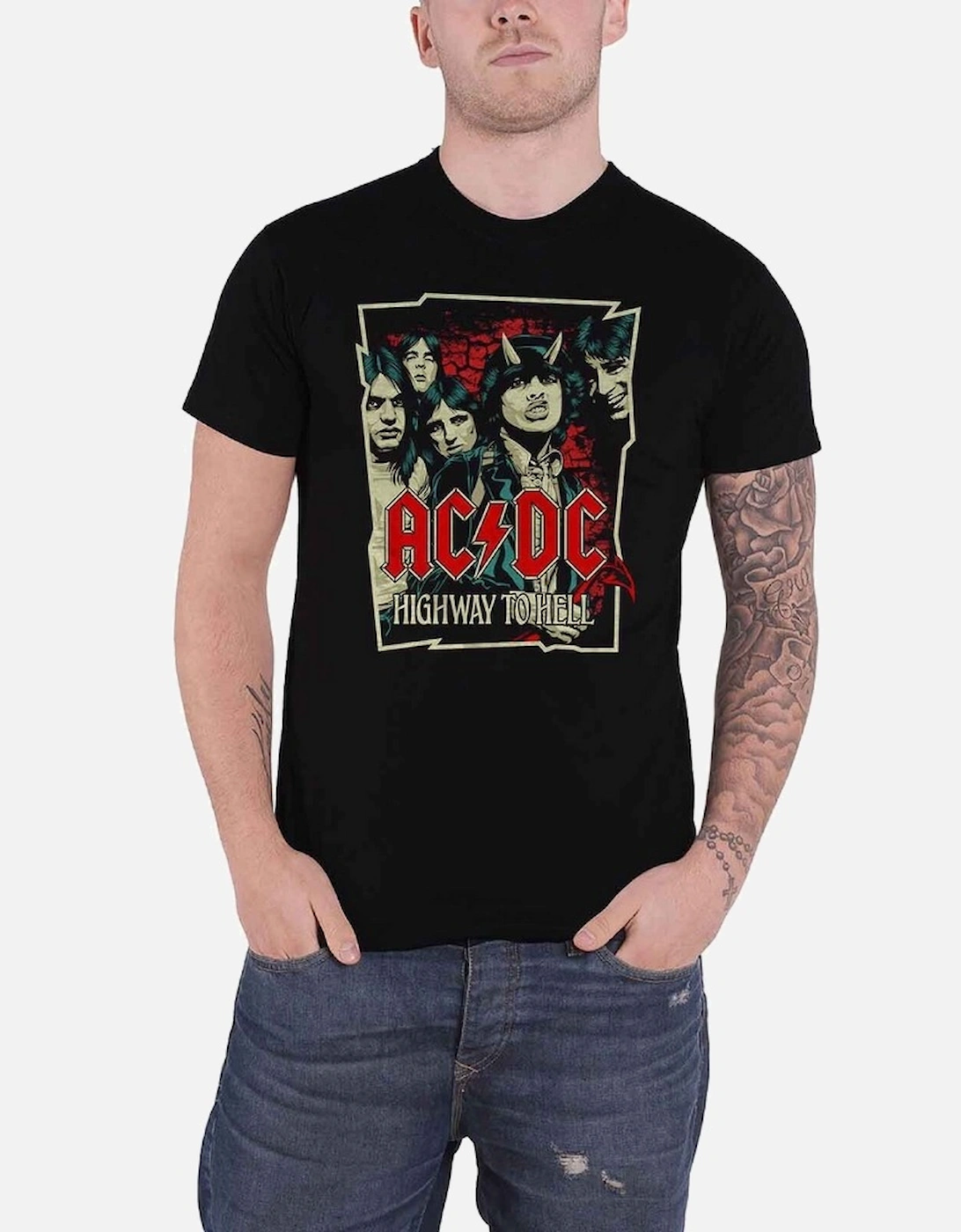 Unisex Adult Highway To Hell Sketch T-Shirt, 4 of 3