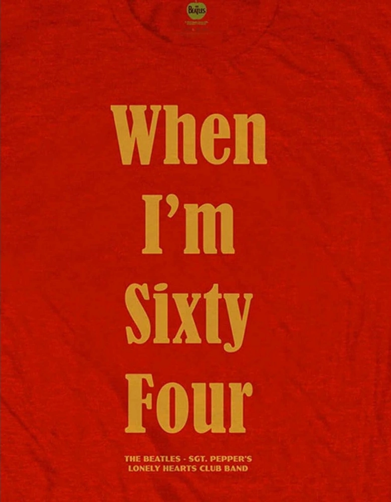 Unisex Adult When I?'m Sixty Four Back Print T-Shirt