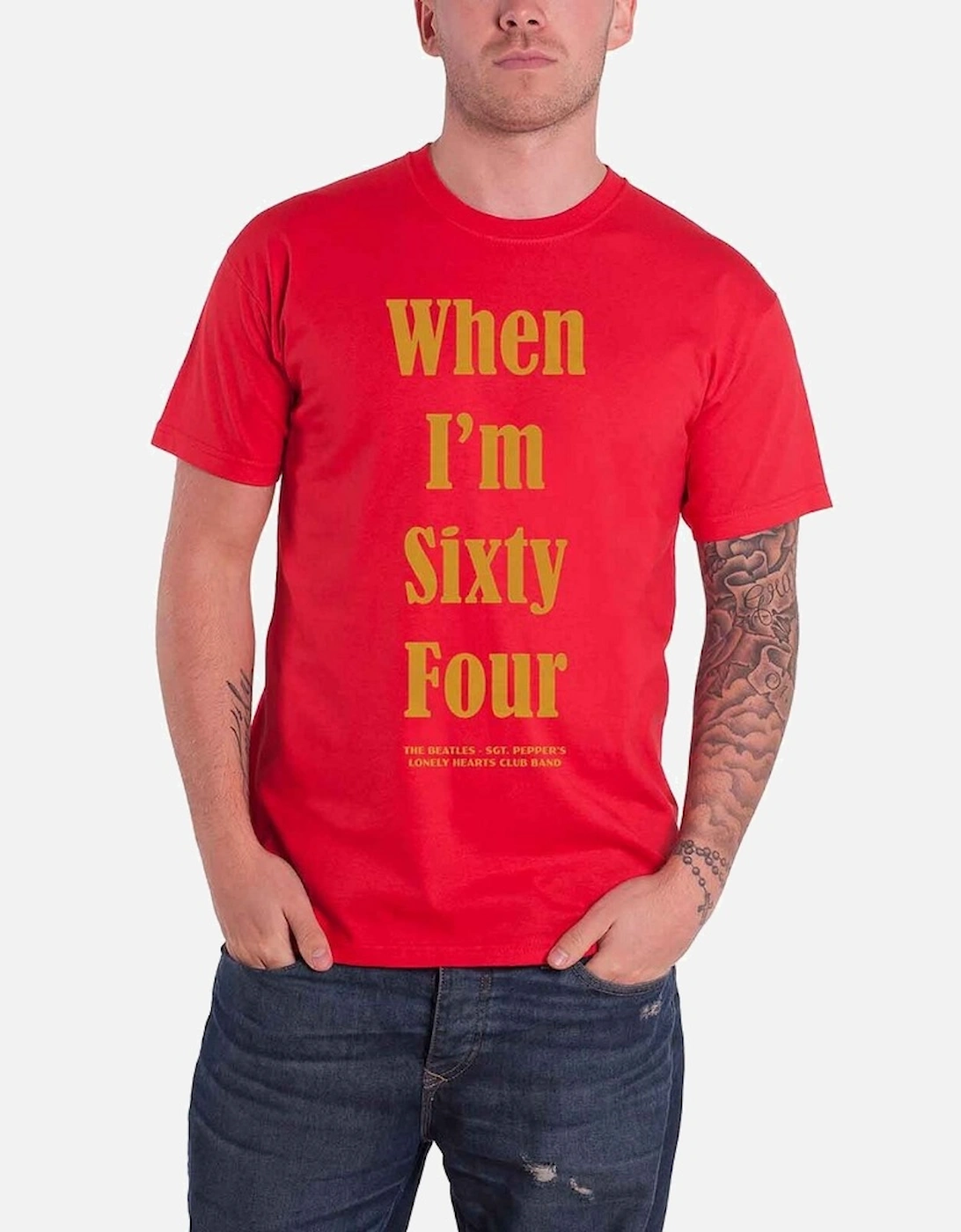Unisex Adult When I?'m Sixty Four Back Print T-Shirt, 4 of 3
