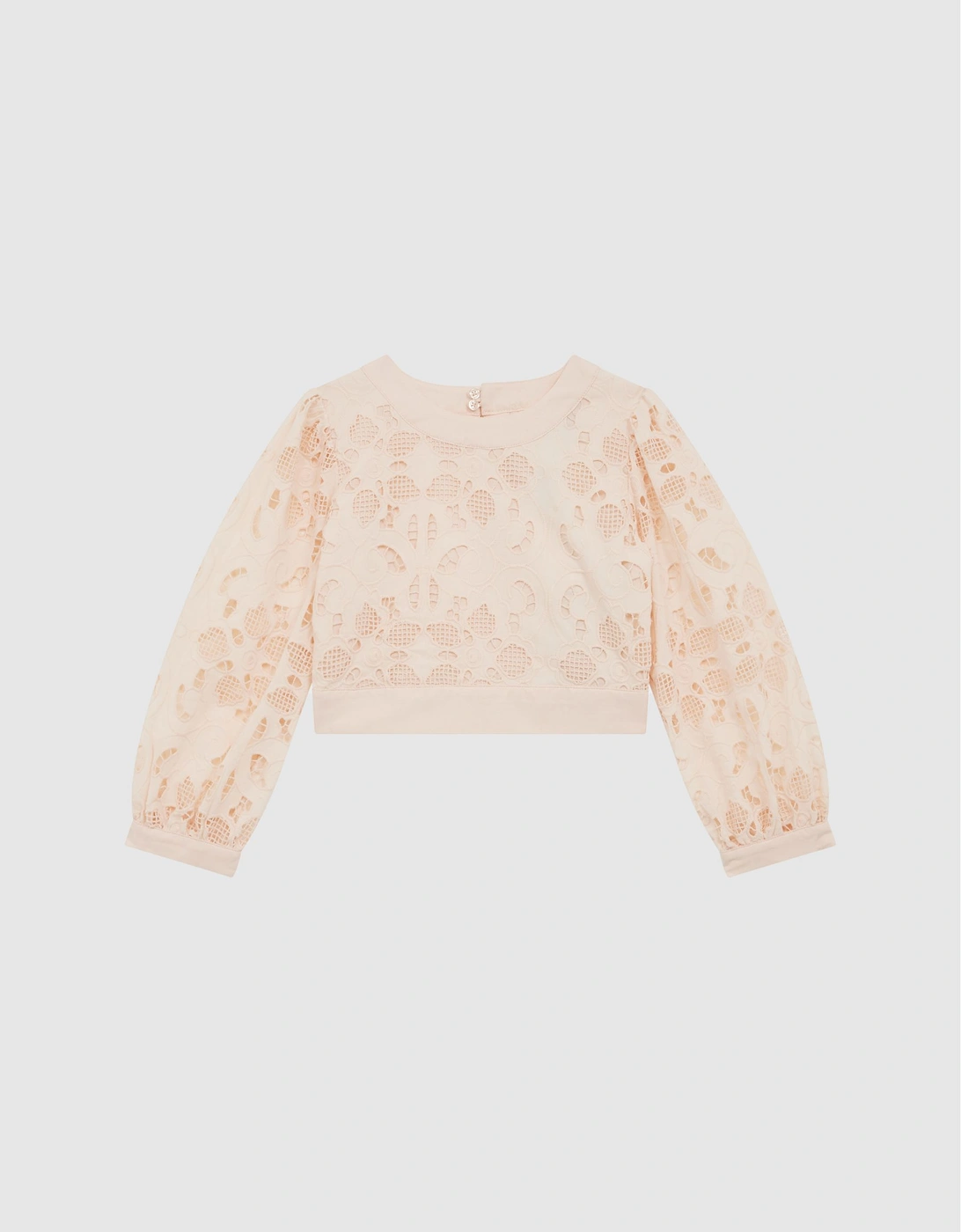 Long Sleeve Lace Cropped Top, 2 of 1