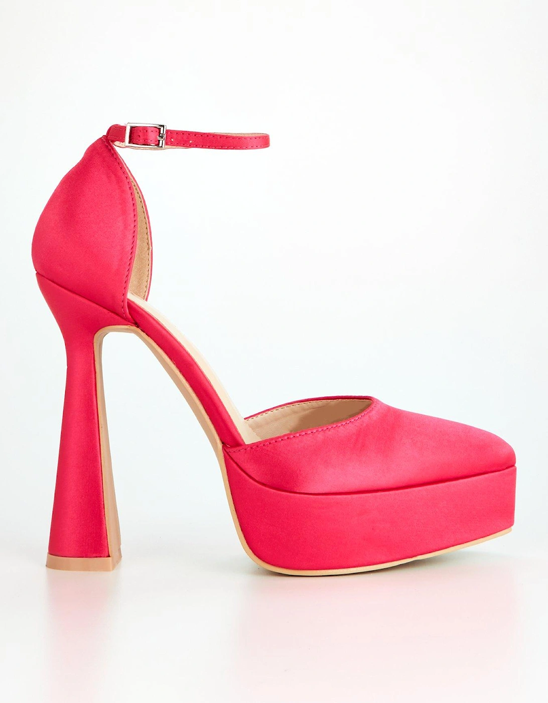 Cerise Heeled Shoes - Pink Satin, 3 of 2