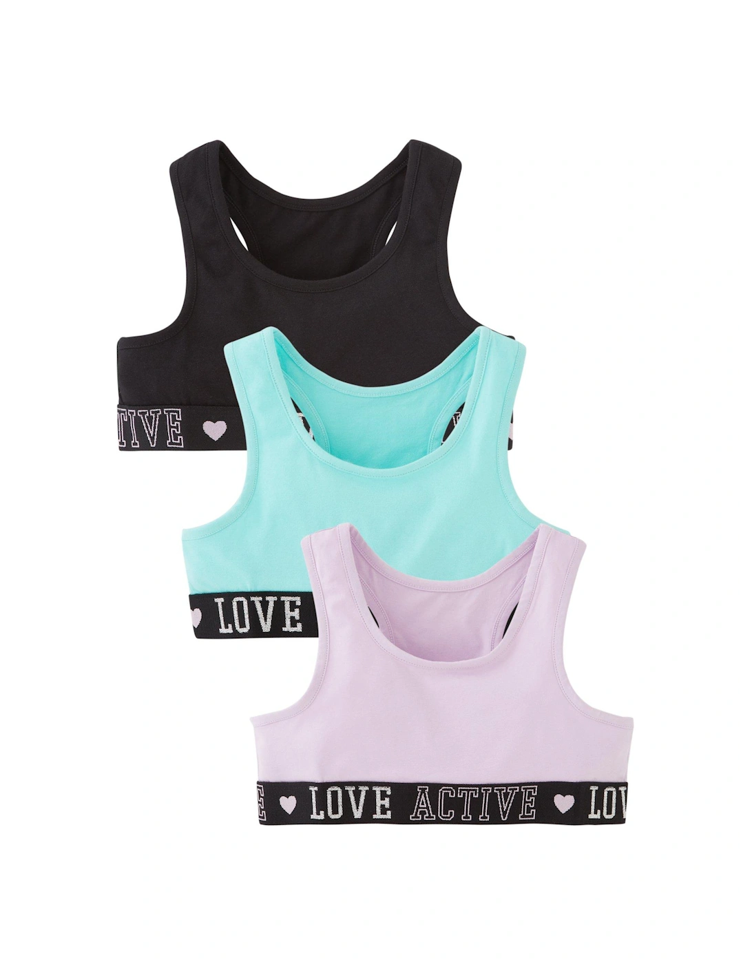 Girls 3 Pack Sports Tops - Multi, 2 of 1