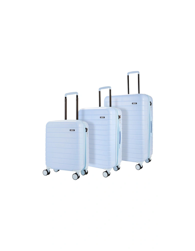 Novo 8-Wheel Suitcases 3 piece Set - Pastel Blue