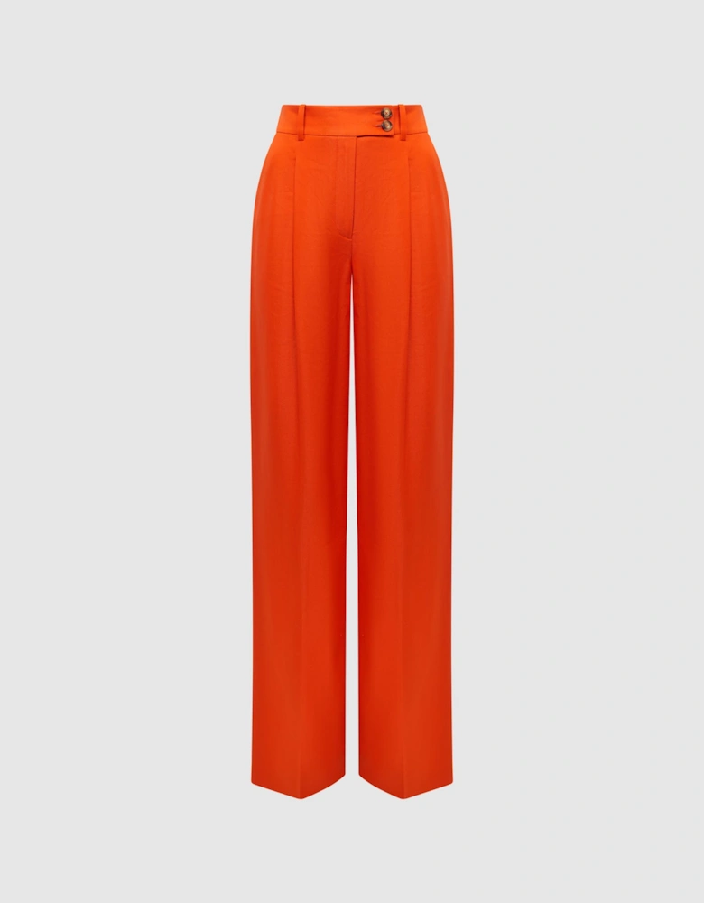 Wide Leg Linen Trousers