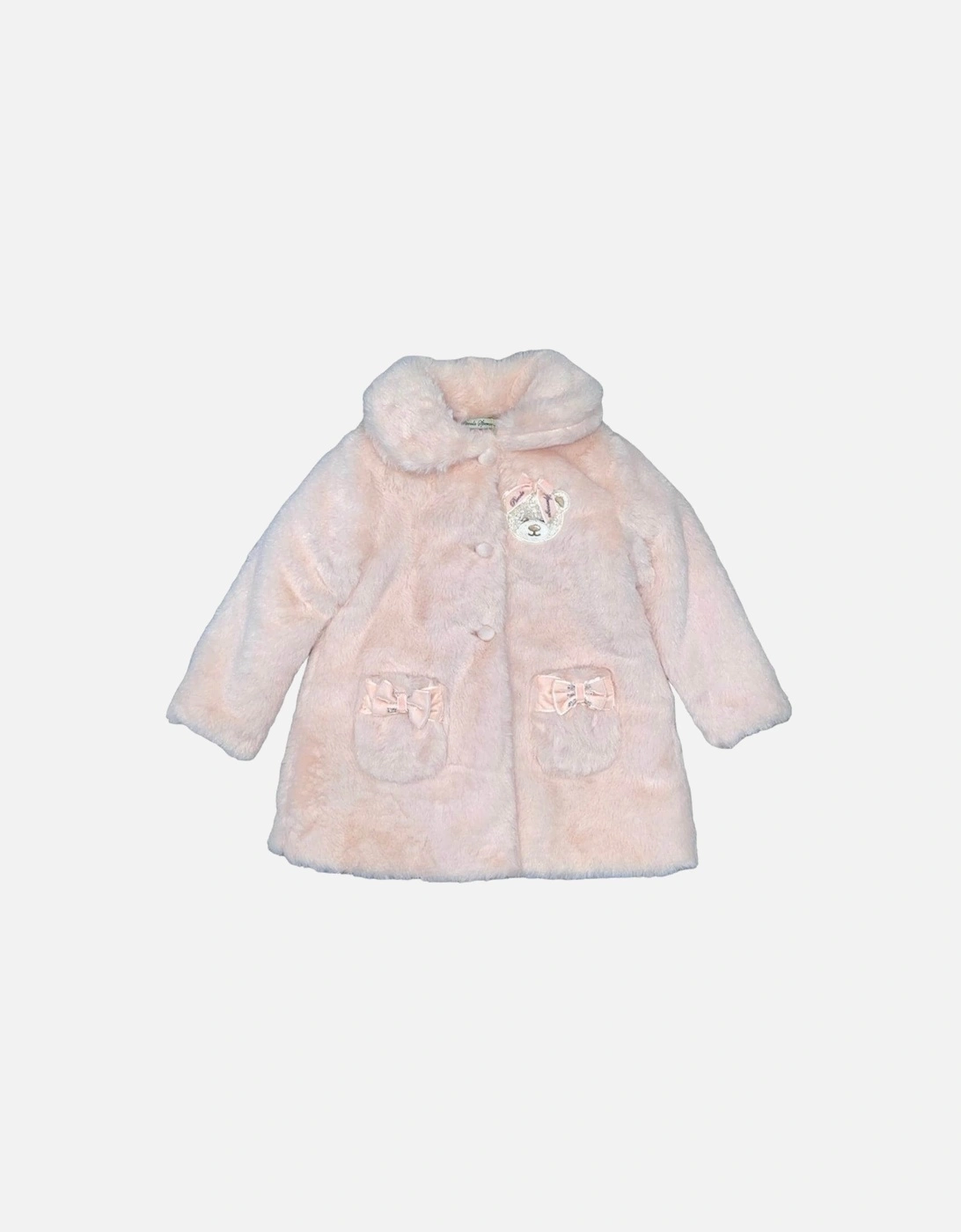 Baby Girls Pink Fur Jacket, 2 of 1