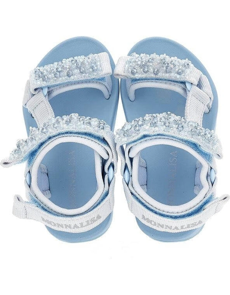 Girls Blue Jewel Sandals