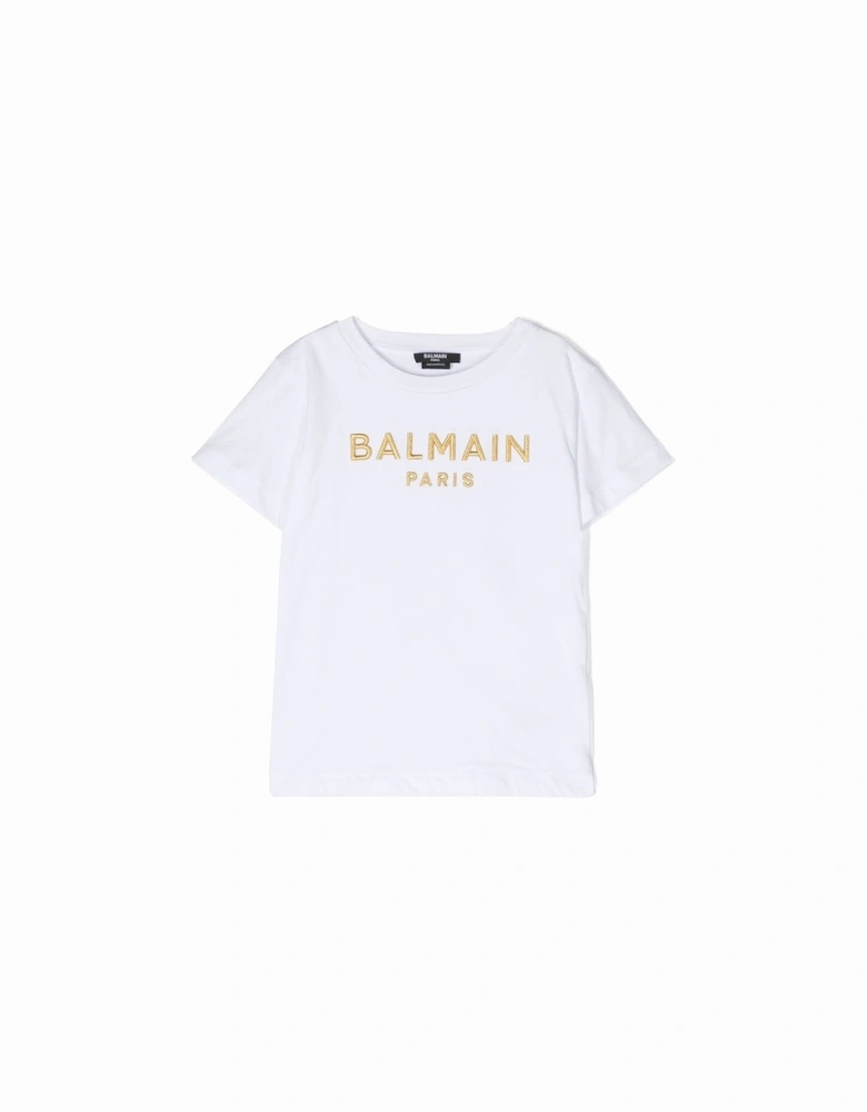 Girls Embroidered Logo T-shirt White