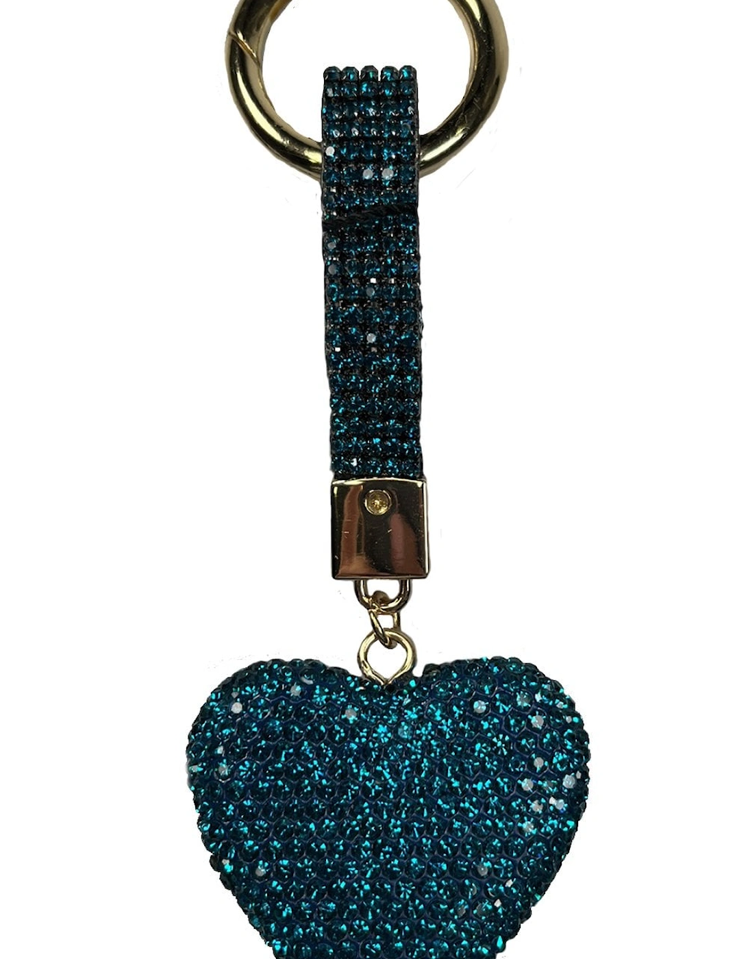 Blue Sequin Love Heart Keyring Bag Charm, 2 of 1