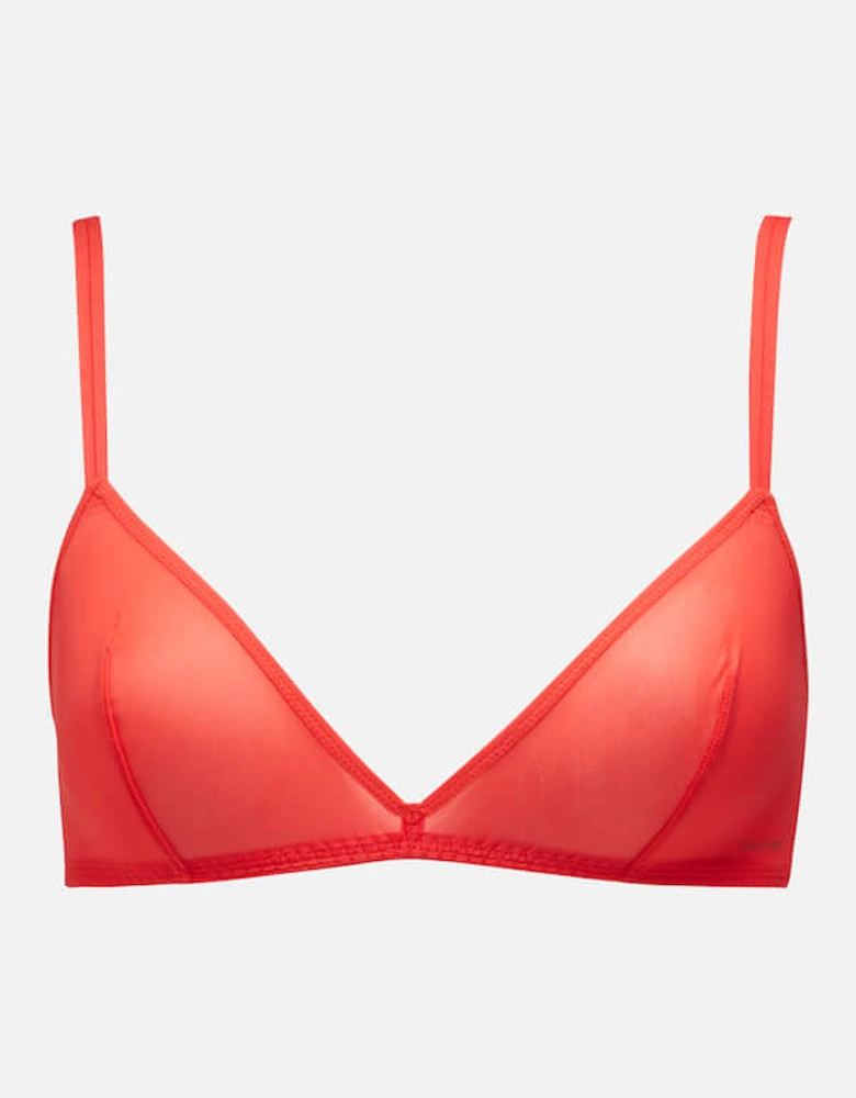 Unlined Nylon-Blend Triangle Bralette