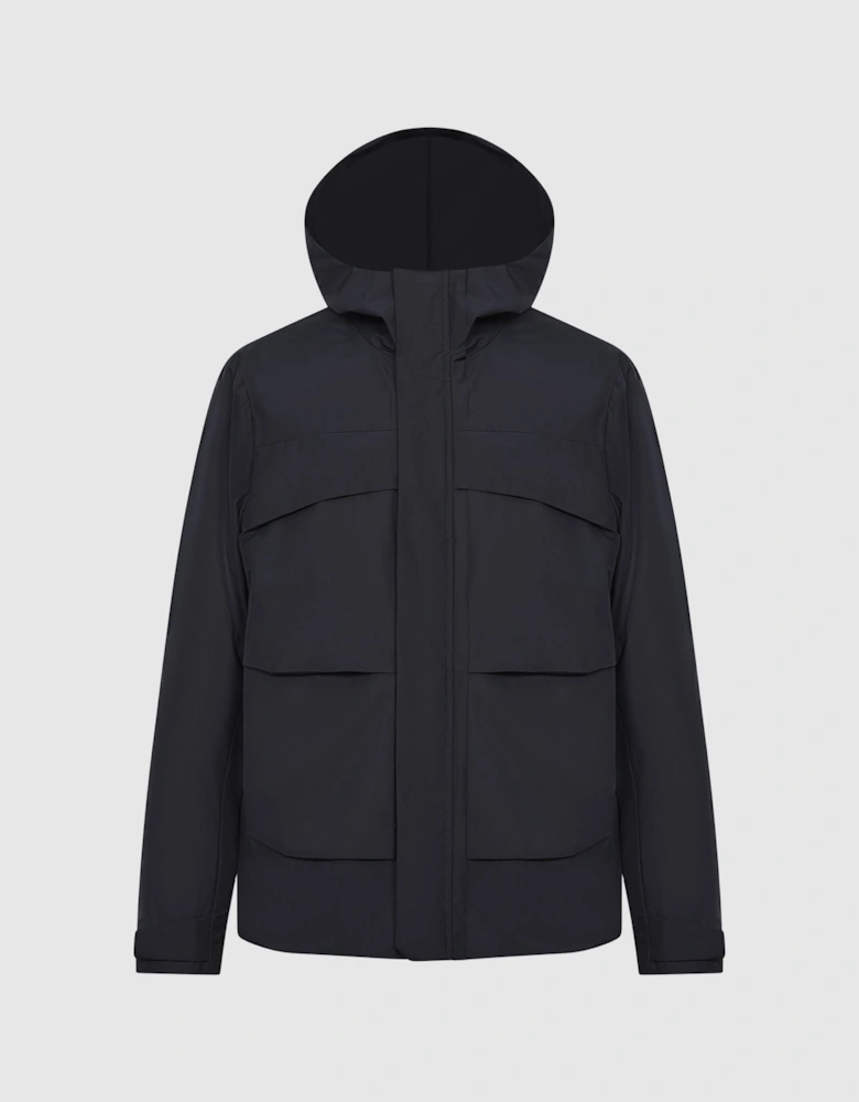 Zip Through Hooded Technical Jacket