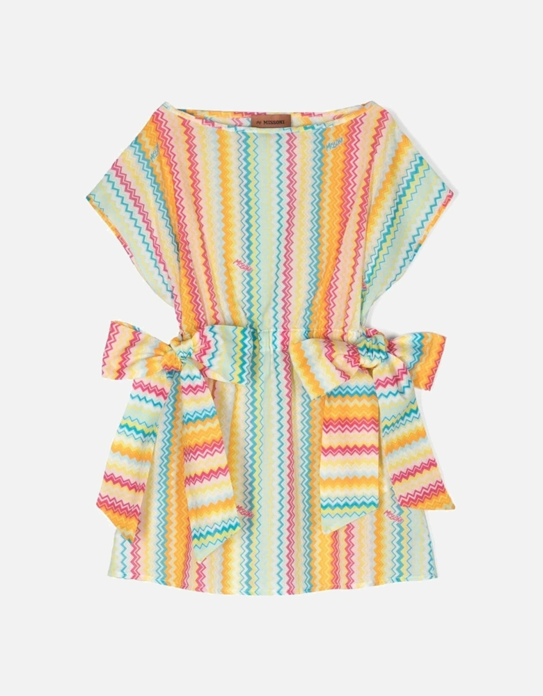 Kids Girls Zigzag Dress Multi-Coloured