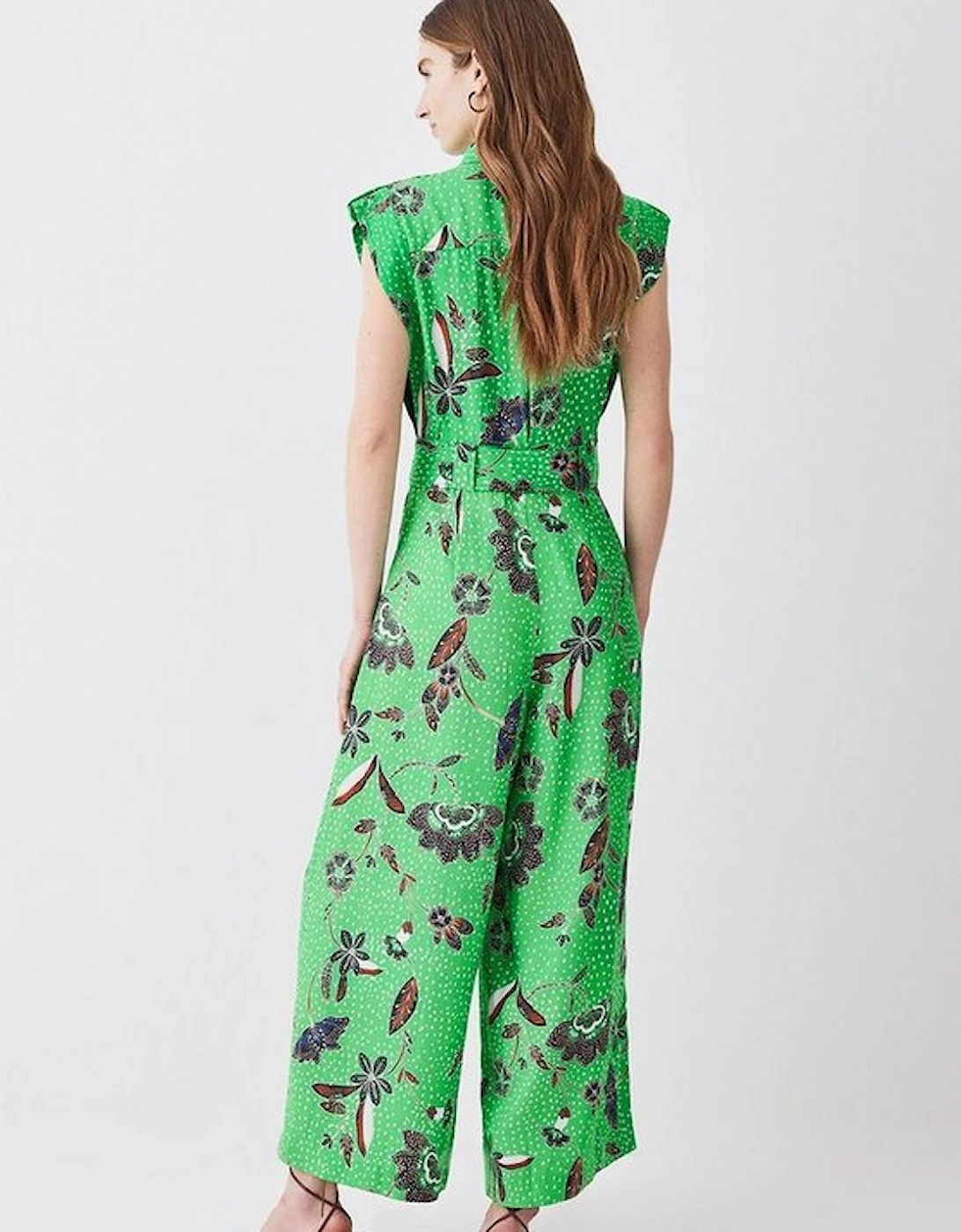 Topstitch Floral Batik Premium Linen Viscose Jumpsuit