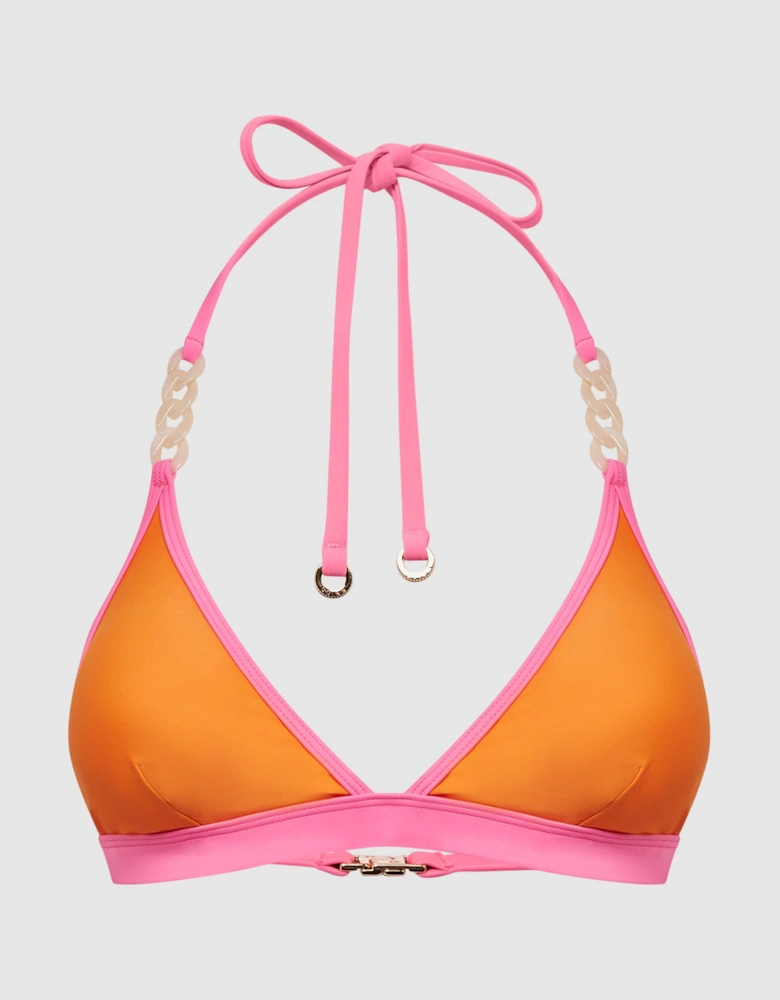 Colourblock Halter Bikini Top