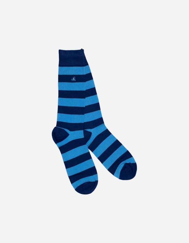 Bamboo Socks Sky Blue Striped