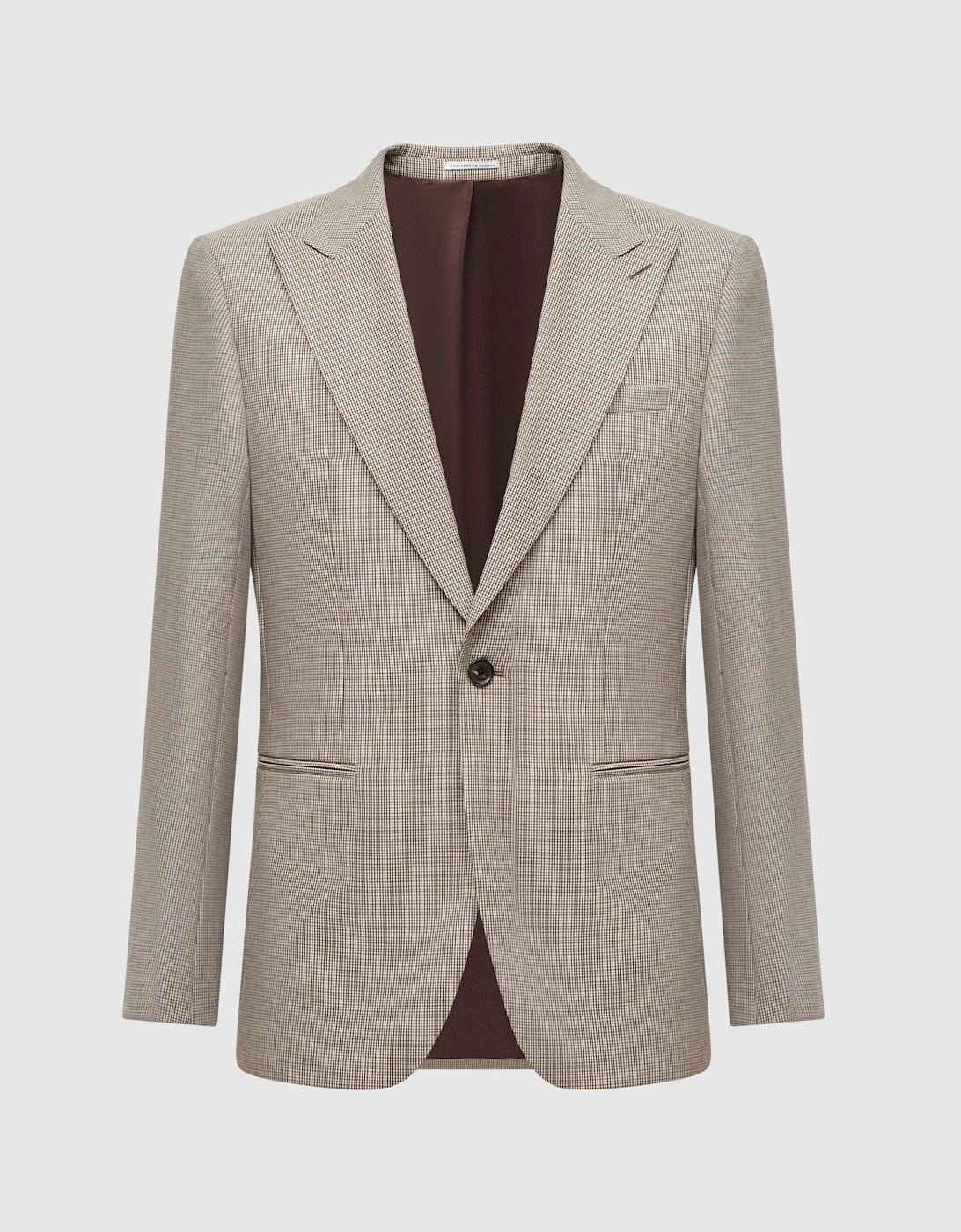Slim Fit Wool Single Breasted Puppytooth Blazer, 2 of 1